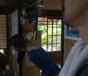 Young Japanese girl alone at home is fucked by an old man abuser