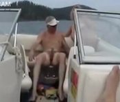 Old amateur sex in boat